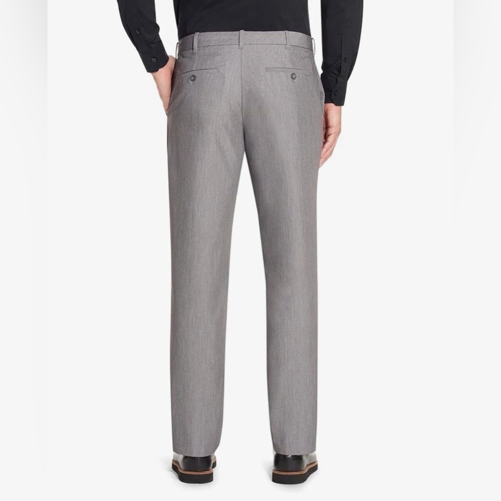 Van Heusen Men's Flex Flat Front Straight Fit Pants Silver Gray Size 36x32 - Picture 3 of 10
